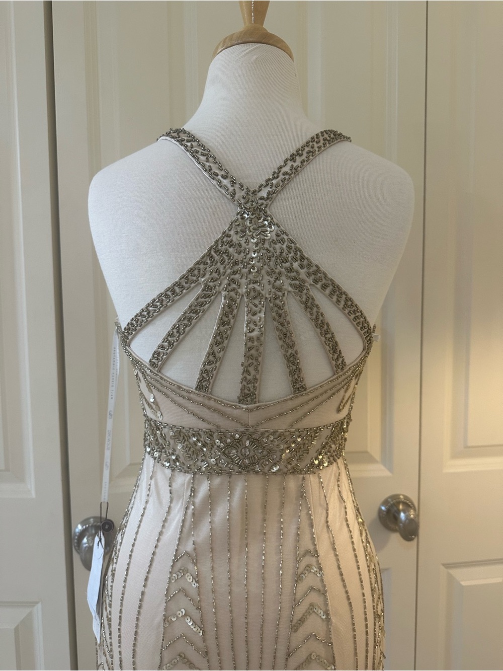 Sue Wong Gold Beaded sequin Mini Dress - Picture 5 of 8